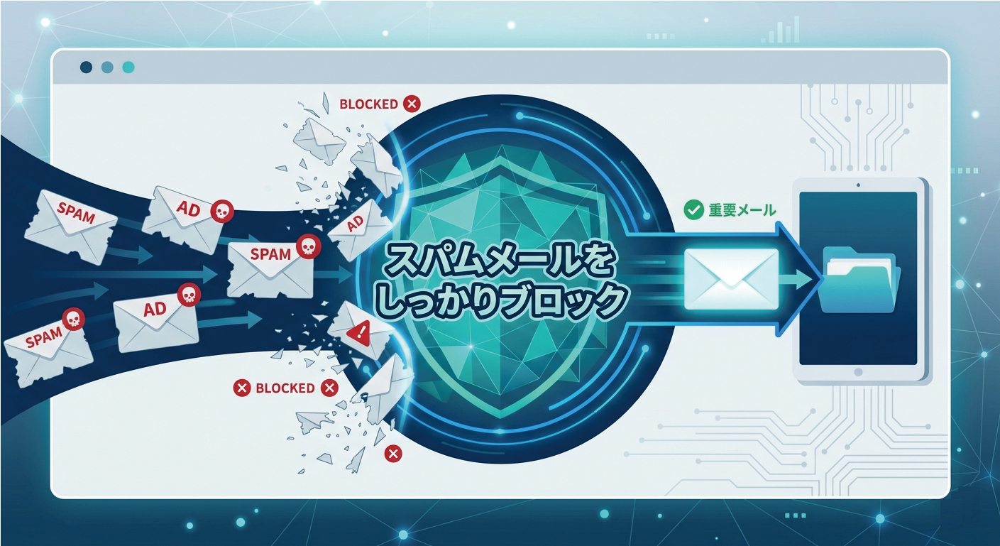 スパムメールをしっかりブロック